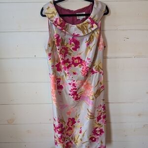 KSL Vintage Floral Sleeveless Sheath Dress